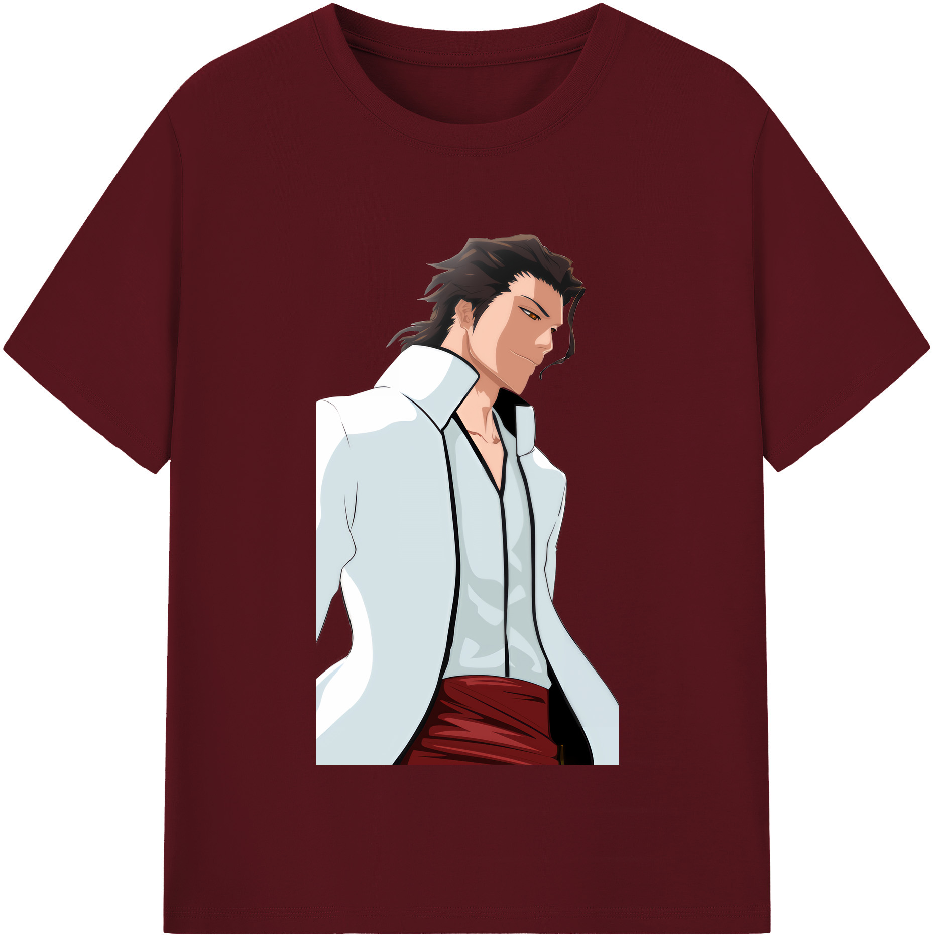 （画像用） ブリーチ 藍染 惣右介（あいぜん そうすけ） BLEACH Aizen Sousuke 綿100％半袖Tシャツ（フロントプリント）